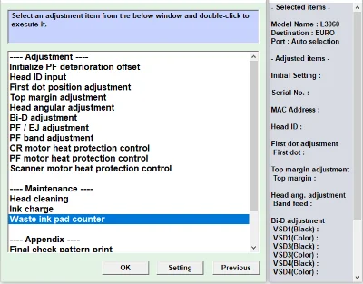 Epson L3060 Adjustment Program