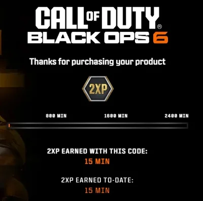 2XP / 2XP DUAL 15 Min COD 6 MONSTER ENERGY