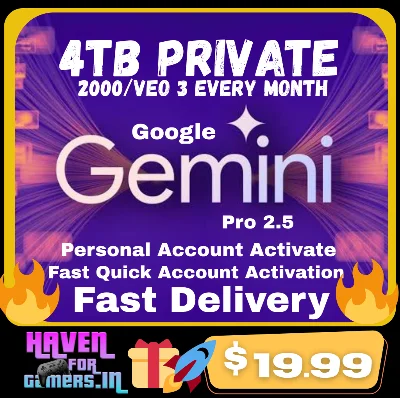 Gemini Pro 2000/Veo 3 кредита в месяц 👉4ТБ 12 месяцев
