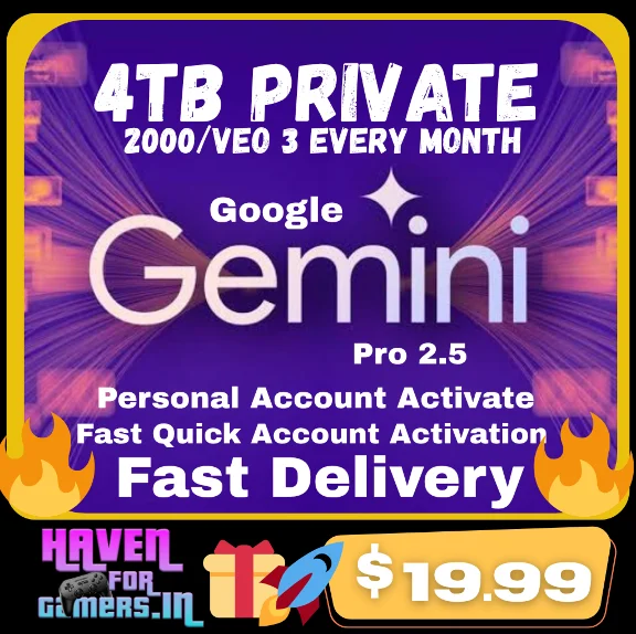 Gemini Pro 2000/Veo 3 кредита в месяц 👉4ТБ 12 месяцев