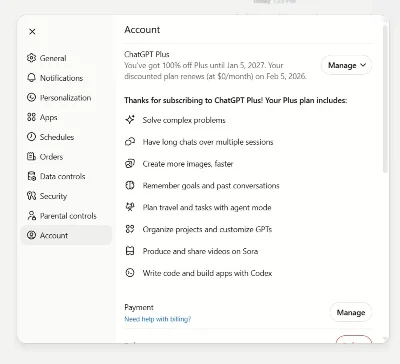 Акция | ChatGPT Plus 5.2 | SORA | 1 ГОД / 1 МЕС |ЛИЧНЫЙ