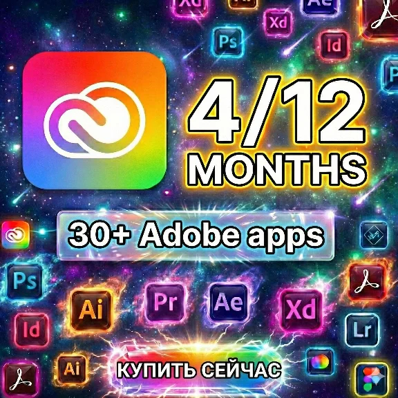 Adobe Creative Cloud Pro на ваш e-mail | 4/12 месяцев.