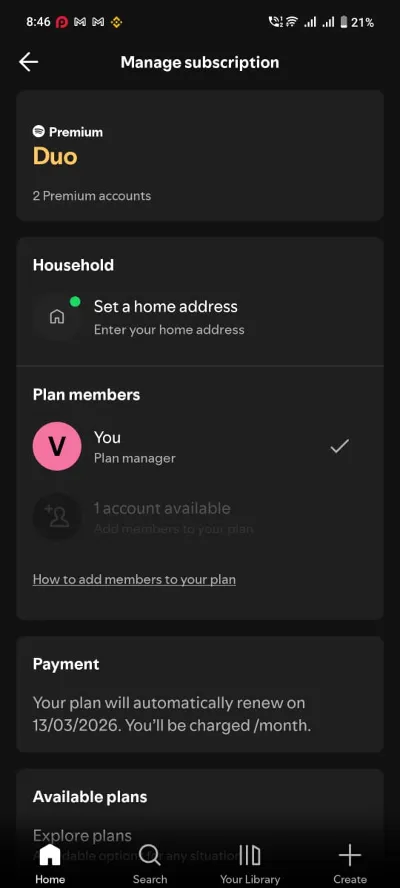 1-12 MONTHS SPOTIFY PREMIUM PERSONAL DUO FAMILY