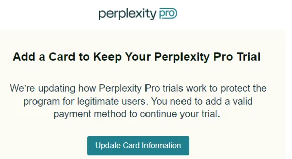 Perplexity Pro Trial | Привязка карты | Восстановление подписки