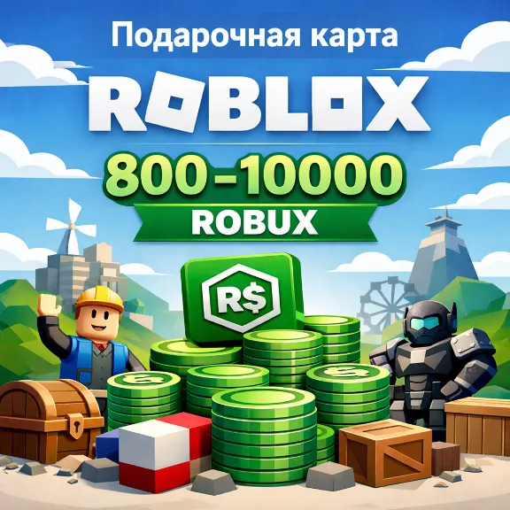 Подарочная карта Roblox 800–10 000 Robux - Global