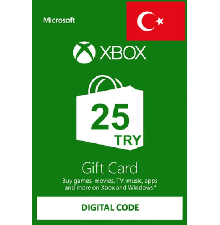 XBOX GIFT CARD - 25₺ TRY TL ЛИР (ТУРЦИЯ) 🇹🇷🔥