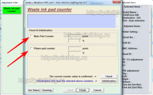 Adjustment program Epson WF 840, 845 (Reset)