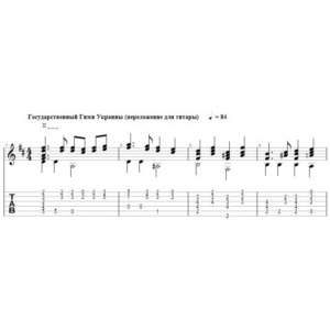Гимн Украины - переложение для гитары