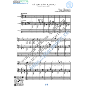 Ой, цветёт калина (Вокал Гитара Ноты Табы)