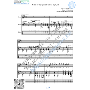 Мне бесконечно жаль (Вокал Гитара Ноты Табы)