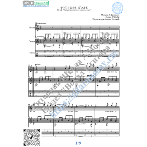 Русское поле (Вокал Гитара Ноты Табы)