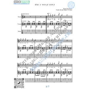 Ты у меня одна (Вокал Гитара Ноты Табы)