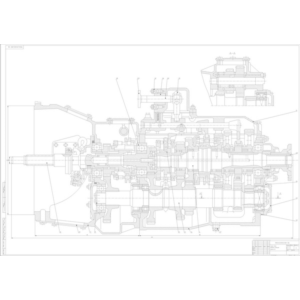Чертеж коробки передач автомобиля КАМАЗ-55111