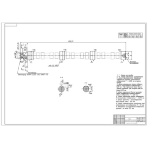 Чертеж распределительного вала двигателя ЯМЗ-236