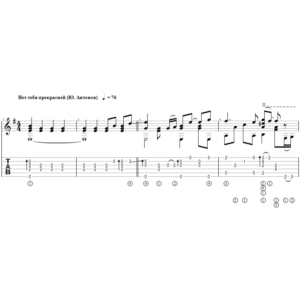 Нет тебя прекрасней (Антонов) - переложение для гитары