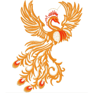 Компьютерная-машинная вышивка "Жар птица"