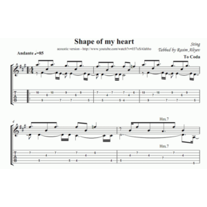 STING - Shape of my heart (ноты, табы, MIDI, текст)