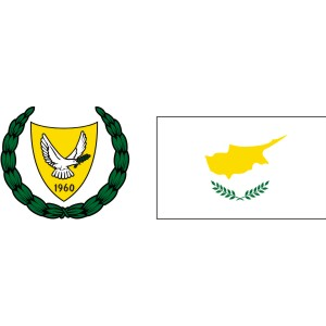 герб и флаг Кипра в векторе