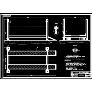 Чертёж  четырёхстоечного подъемника  MAHA Trucklift 10