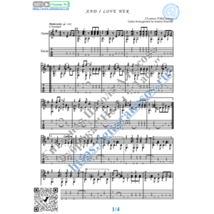 And I Love Her (Ноты и табы для гитары соло)