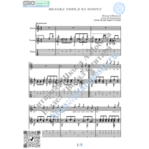 Выхожу один я на дорогу (Вокал Гитара Ноты Табы)