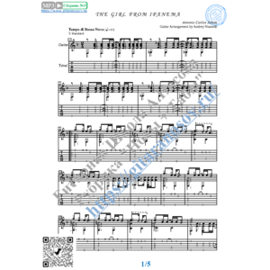 Девушка из Ипанемы (Ноты и табы для гитары соло)