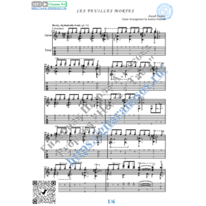 Опавшие листья (Ноты и табы для гитары соло)