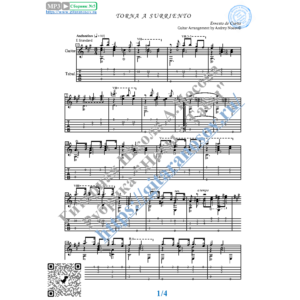 Вернись в Сорренто (Ноты и табы для гитары соло)