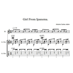 Girl From Ipanema. Ноты дуэта (гитара + флейта.)