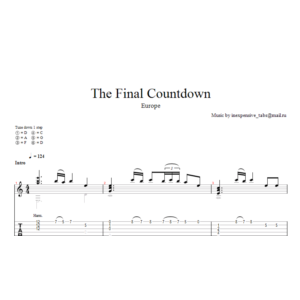 The Final Countdown (Europe) ноты, табы.
