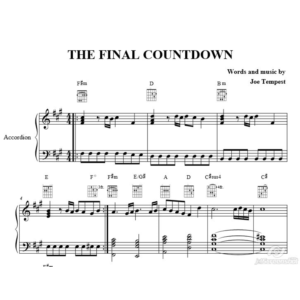 The Final Countdown. Europa. Ноты аккордеон фортепиано