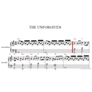 UNFORGIVEN (METALIKA) НОТЫ для аккордеона/фортепиано