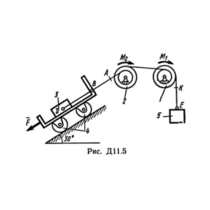Задача по термеху Д11 В57 (рис. 5 усл. 7) Тарг С.М. 89