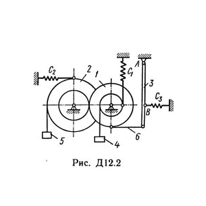 Д12 Вариант 22 (рис. 2 усл. 2) теормех Тарг С.М. 1989 г