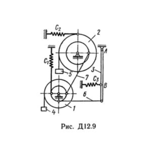 Д12 Вариант 91 (рис. 9 усл. 1) теормех Тарг С.М. 1989 г