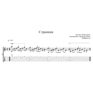 Странник В.Пресняков - ноты и табы для гитары