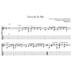 Give In To Me (Michael Jackson)-ноты и табы для гитары
