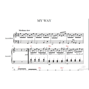 My Way ноты для аккордеона ( Фрэнк Синатра)