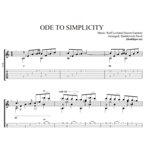 Ode to Simplisity(Secret Garden)-ноты и табы для гитары