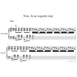 Non, Je ne regrette rien ноты для аккордеона (Э.Пиаф)
