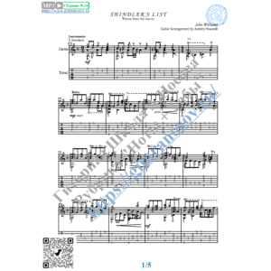 Список Шиндлера (Ноты Табы Гитара Соло)