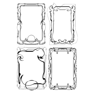 Черно-белые векторные рамочки для оформления текста, №1
