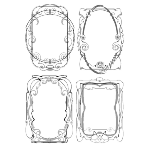 Черно-белые векторные рамочки для оформления текста, №2