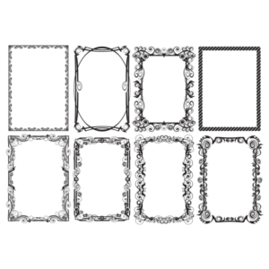 Черно-белые векторные дизайнерские рамки для текста