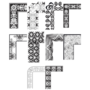 10 черно-белых векторных рамочек для текста