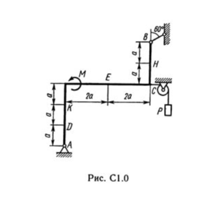 Решение С1-08 (Рисунок С1.0 условие 8 С.М. Тарг 1989 г)