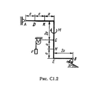 Решение С1-22 (Рисунок С1.2 условие 2 С.М. Тарг 1989 г)