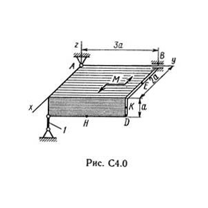 Решение С4-00 (Рисунок С4.0 условие 0 С.М. Тарг 1989 г)