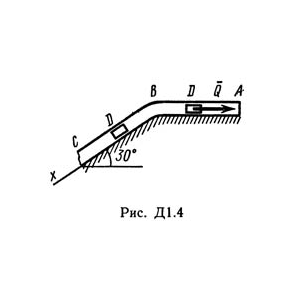 Решение Д1-44 (Рисунок Д1.4 условие 4 С.М. Тарг 1989 г)