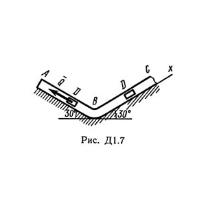 Решение Д1-74 (Рисунок Д1.7 условие 4 С.М. Тарг 1989 г)